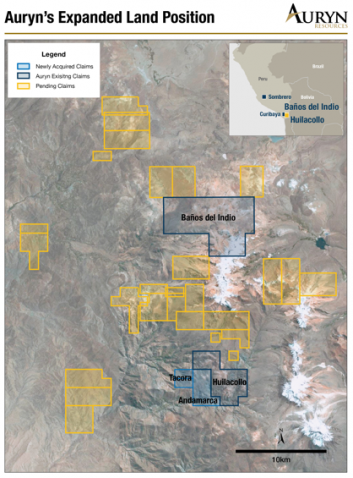 Auryn Resources acquires Tacora and Andamarca projects from Corisur  (09-08-2017)