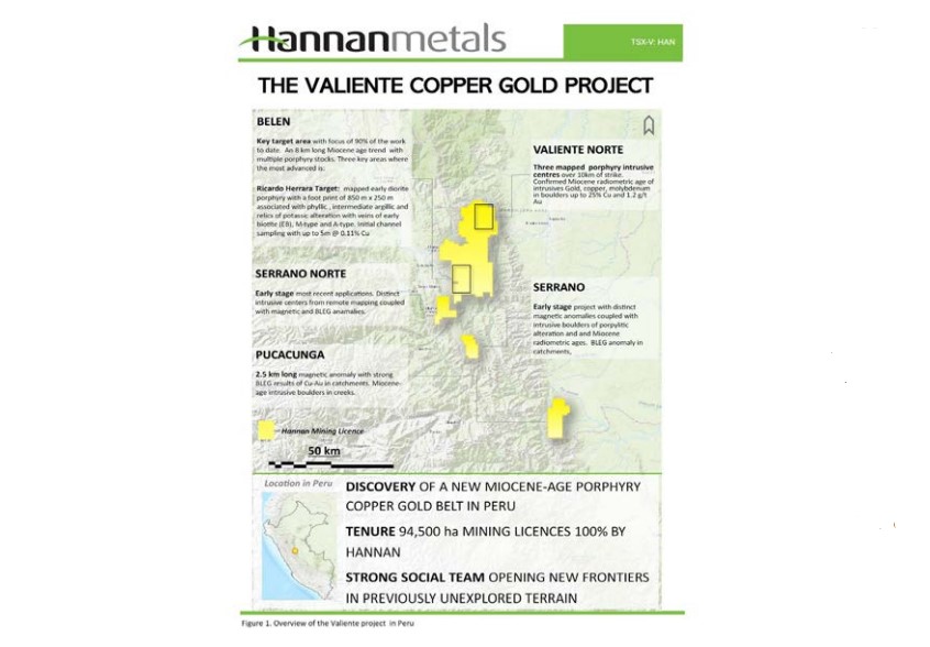 Hannan identifica pórfidos de Cu-Au y oro epitermal en proyecto Belén ...