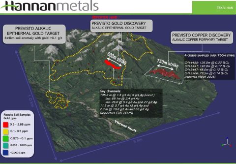 Hannan identifica dos nuevas zonas de mineralización de oro en Previsto ...