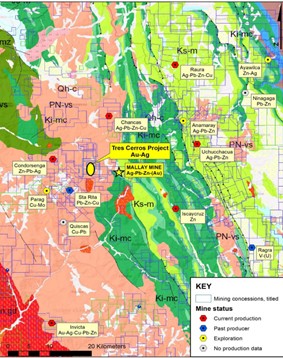 Excellon Resources adquiere nuevas concesiones al sur de Tres Cerros